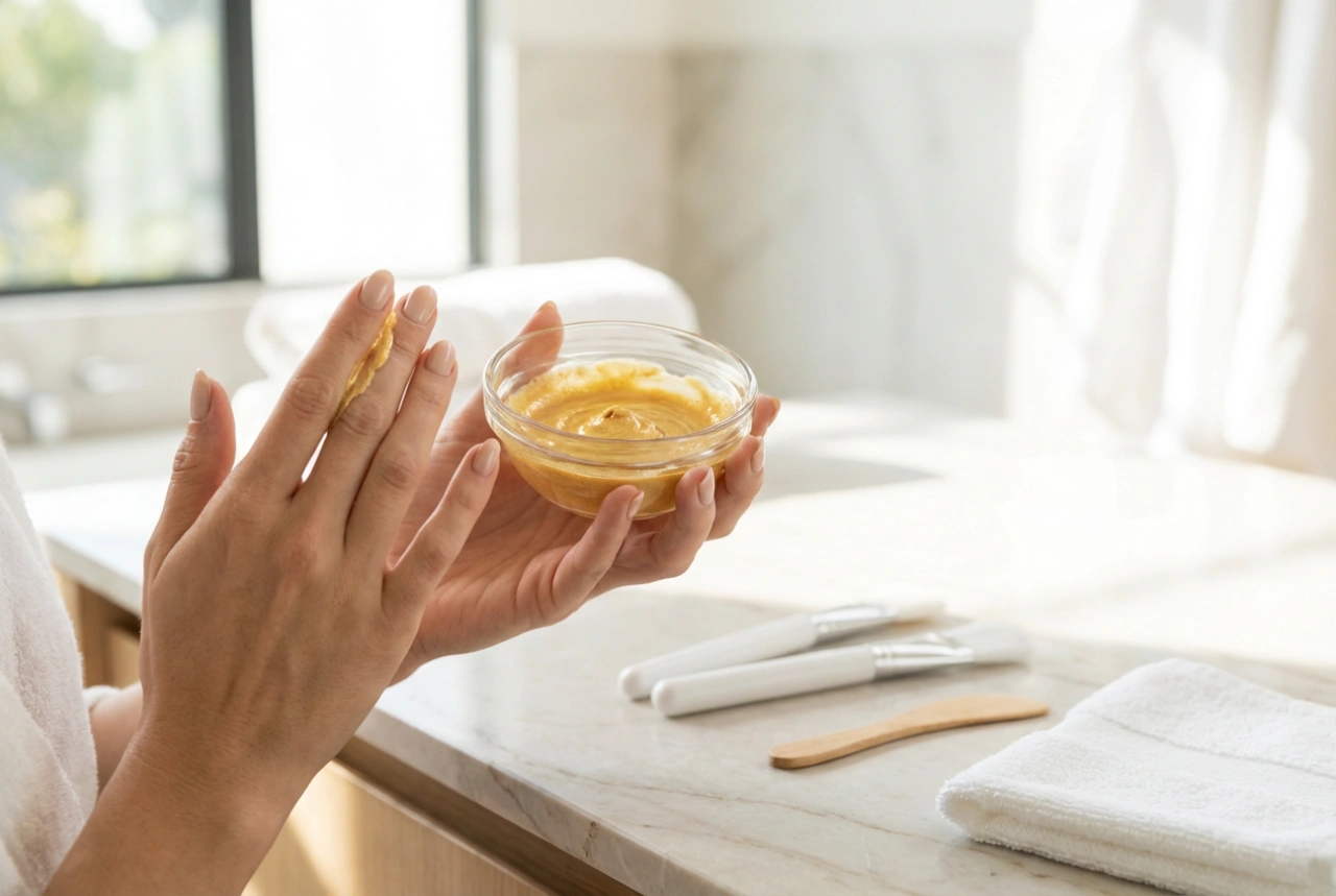 Zlatá pleťová maska v domácí péči: jak ji nanášet a sundávat