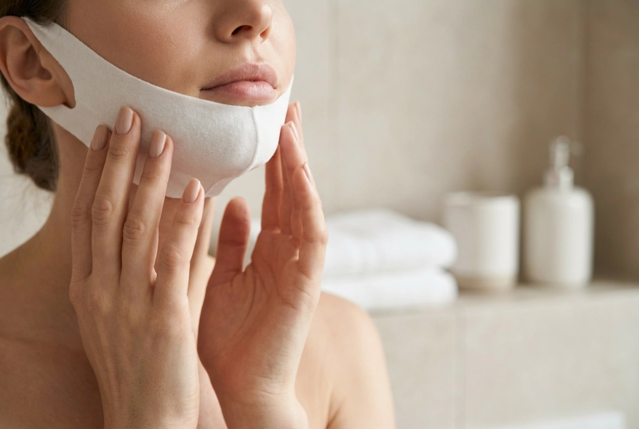 Liftingová maska na podbradek: správná aplikace a doba působení