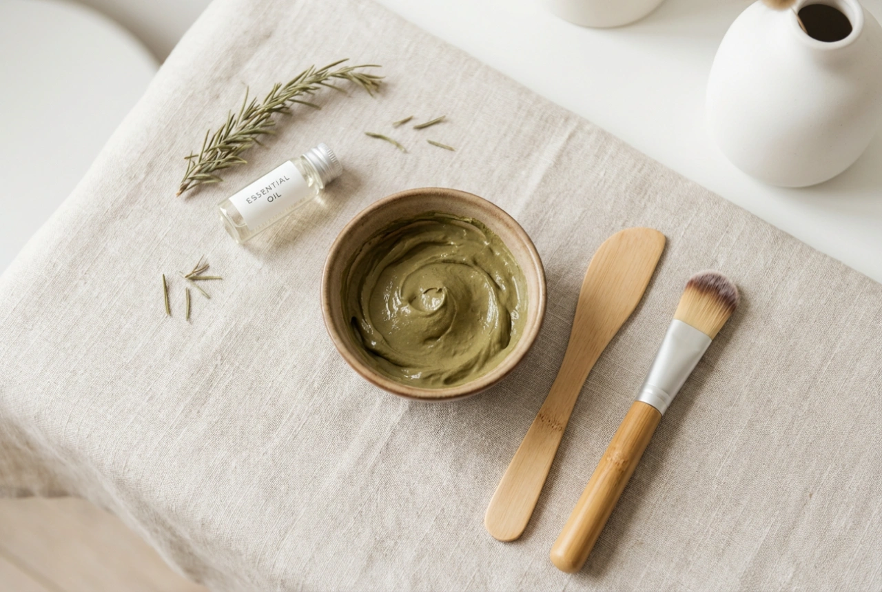 Masky ze zeleného jílu: jak je míchat, nanášet a kontrolovat čas