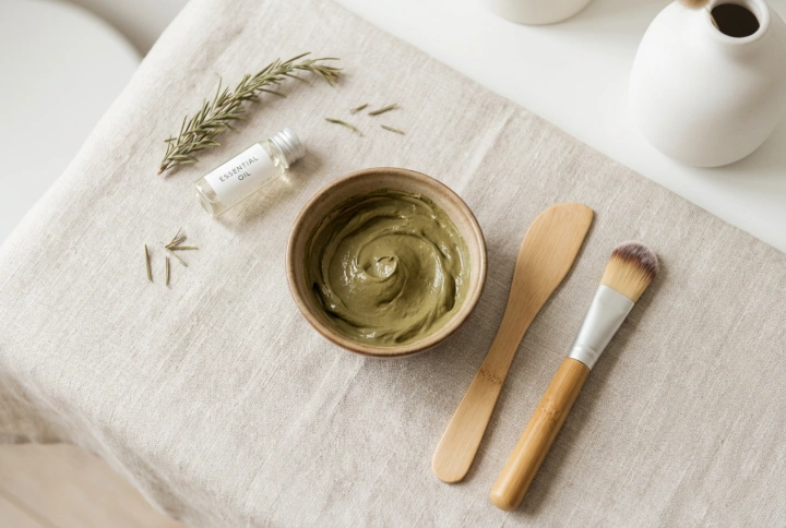 Masky ze zeleného jílu: jak je míchat, nanášet a kontrolovat čas