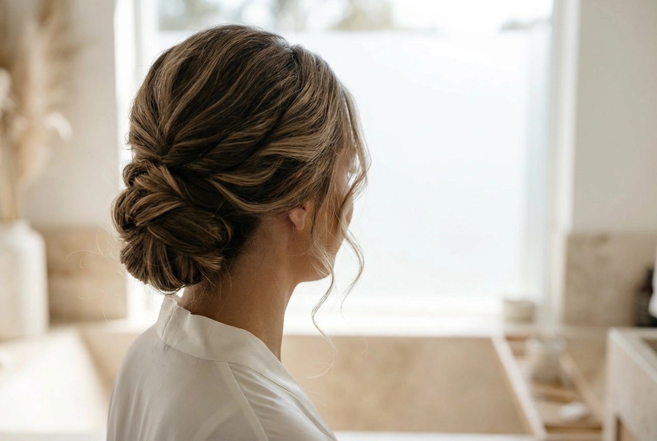 Účes na svaté přijímání pro maminku: elegantní drdol bez kadeřníka