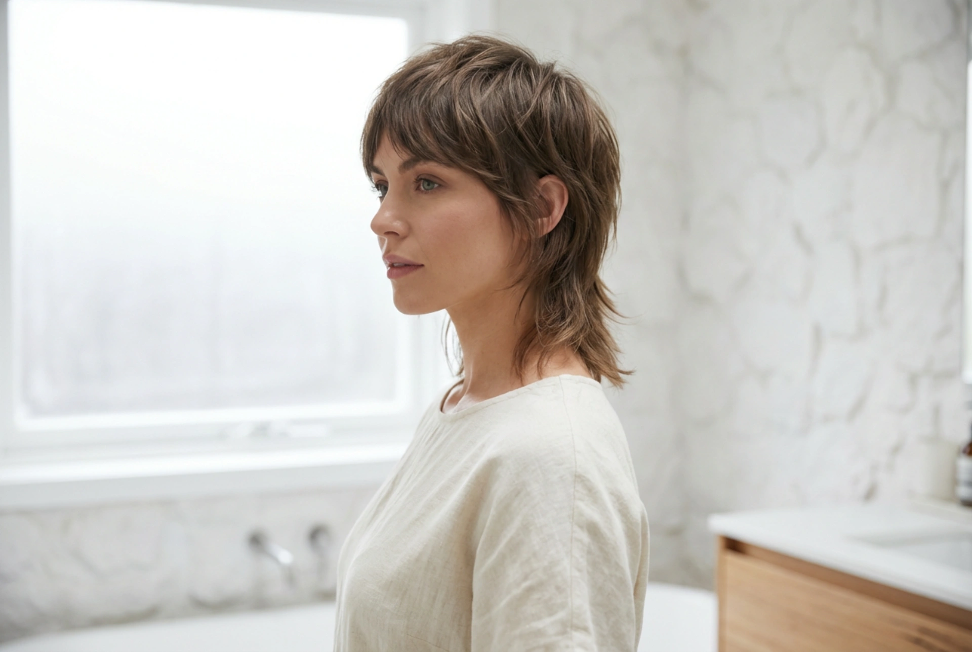 Účes mullet v moderním pojetí: styling, textura, fixace