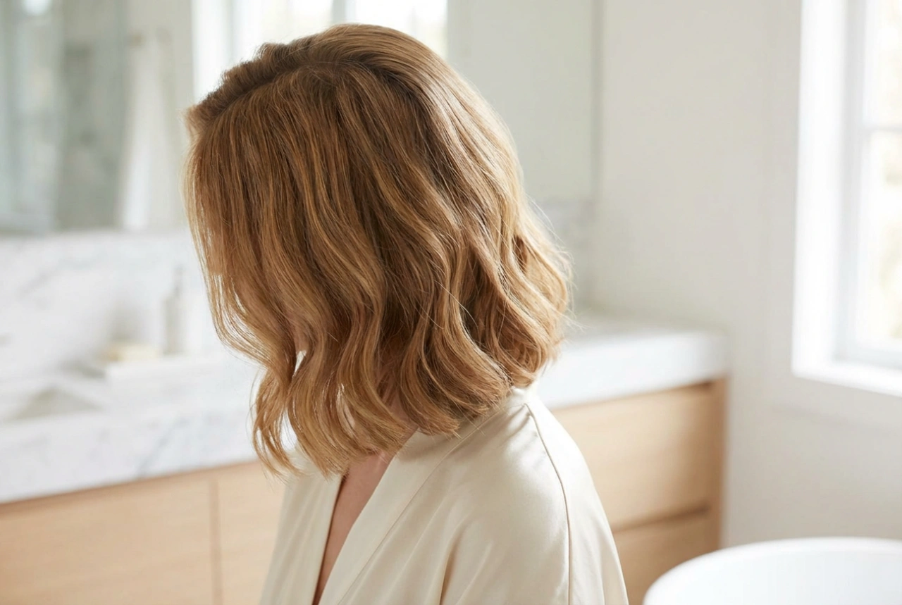 Účes long bob: Objem u kořínků, jemné vlny a hladký finiš