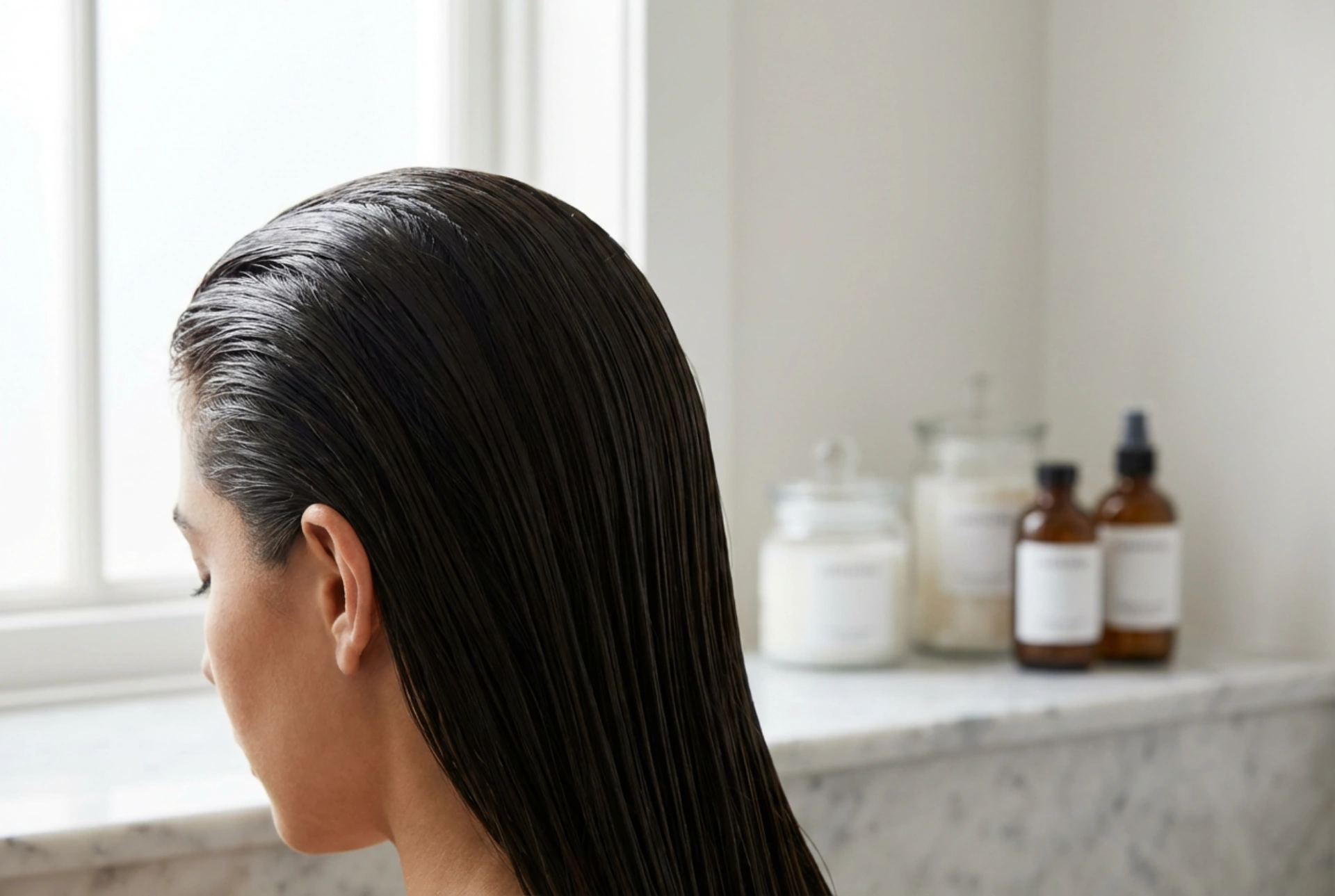 Efekt mokrého vzhledu s leskem: Účes na mokrou Italku, produkty a technika