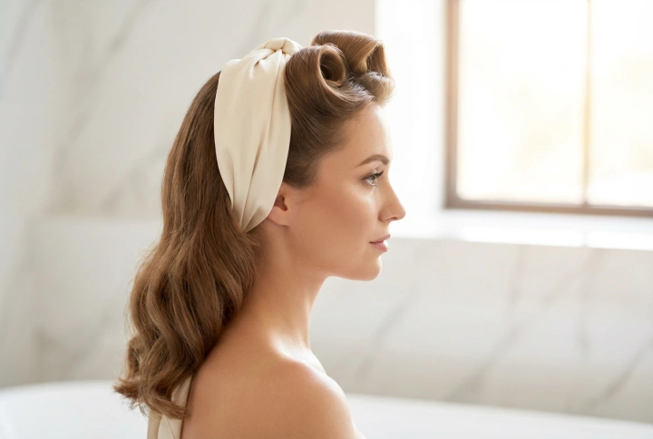 Pin-up účes krok za krokem: victory rolls, vlny a doplňky