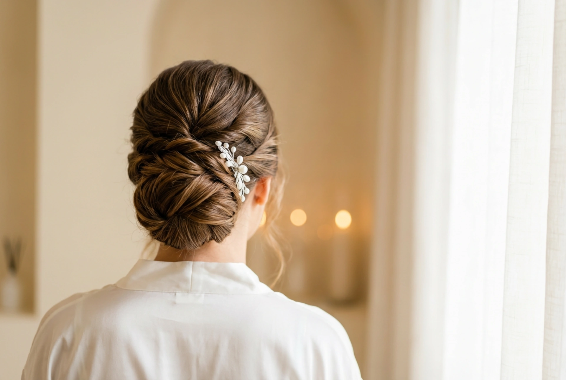 Účes z dlouhých vlasů na svatbu: elegantní drdol krok za krokem