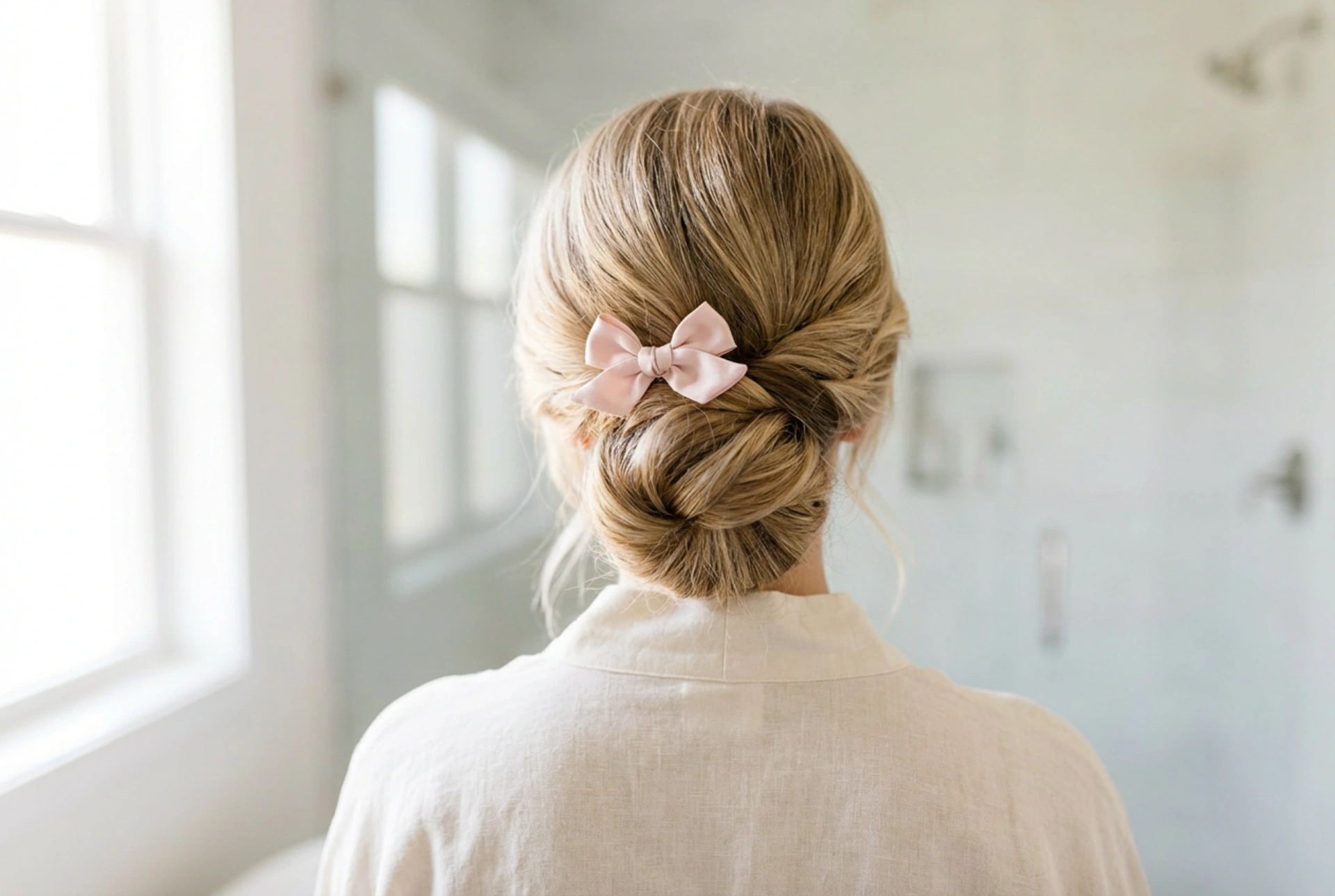 Romantický účes: účes s mašlí a bezpečné upevnění