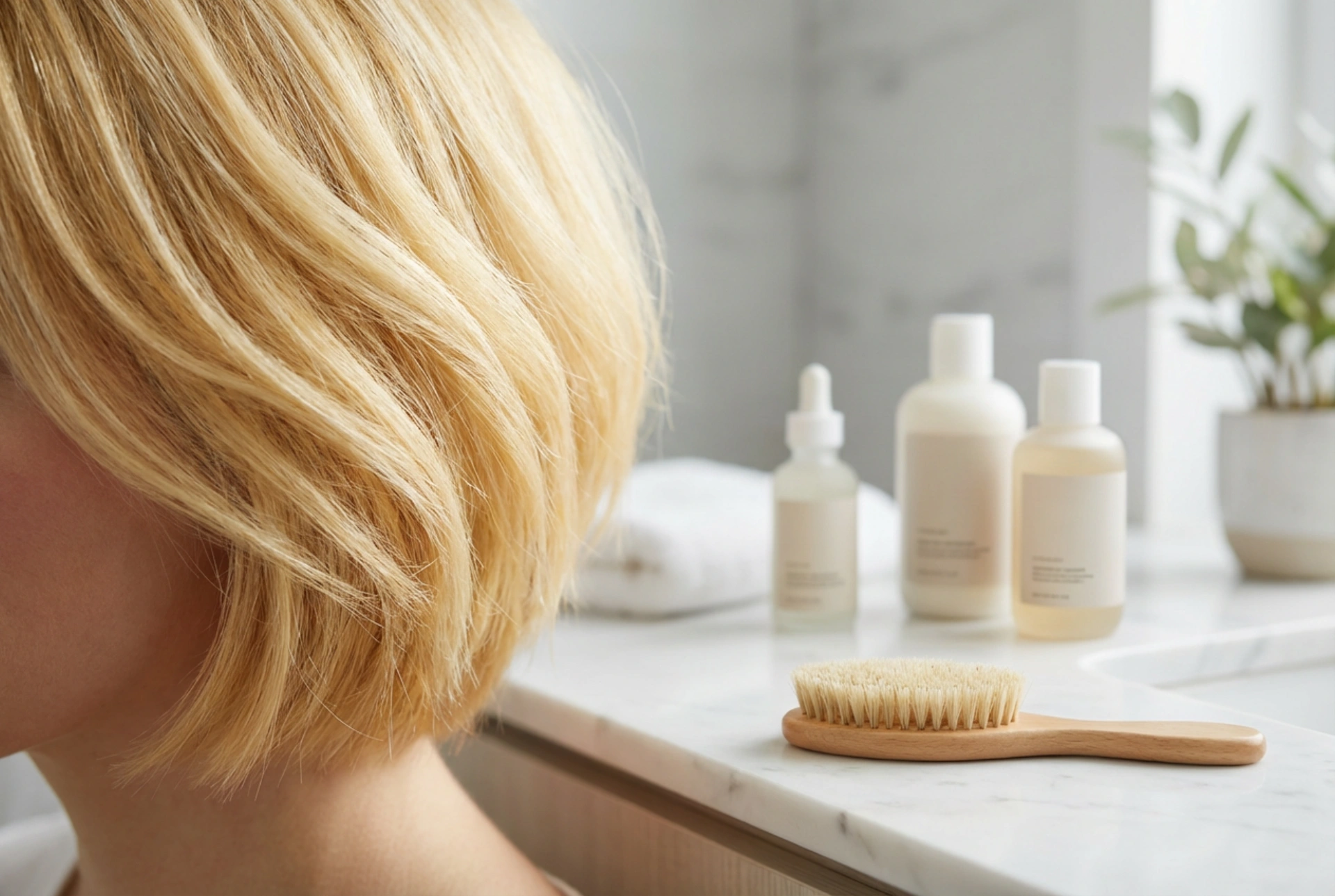 Krátké blond vlasy: Péče o barvu a rychlý styling