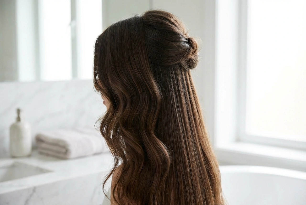 Účesy pro dlouhé vlasy: vlny, hladký styling a elegantní sepnutí krok za krokem