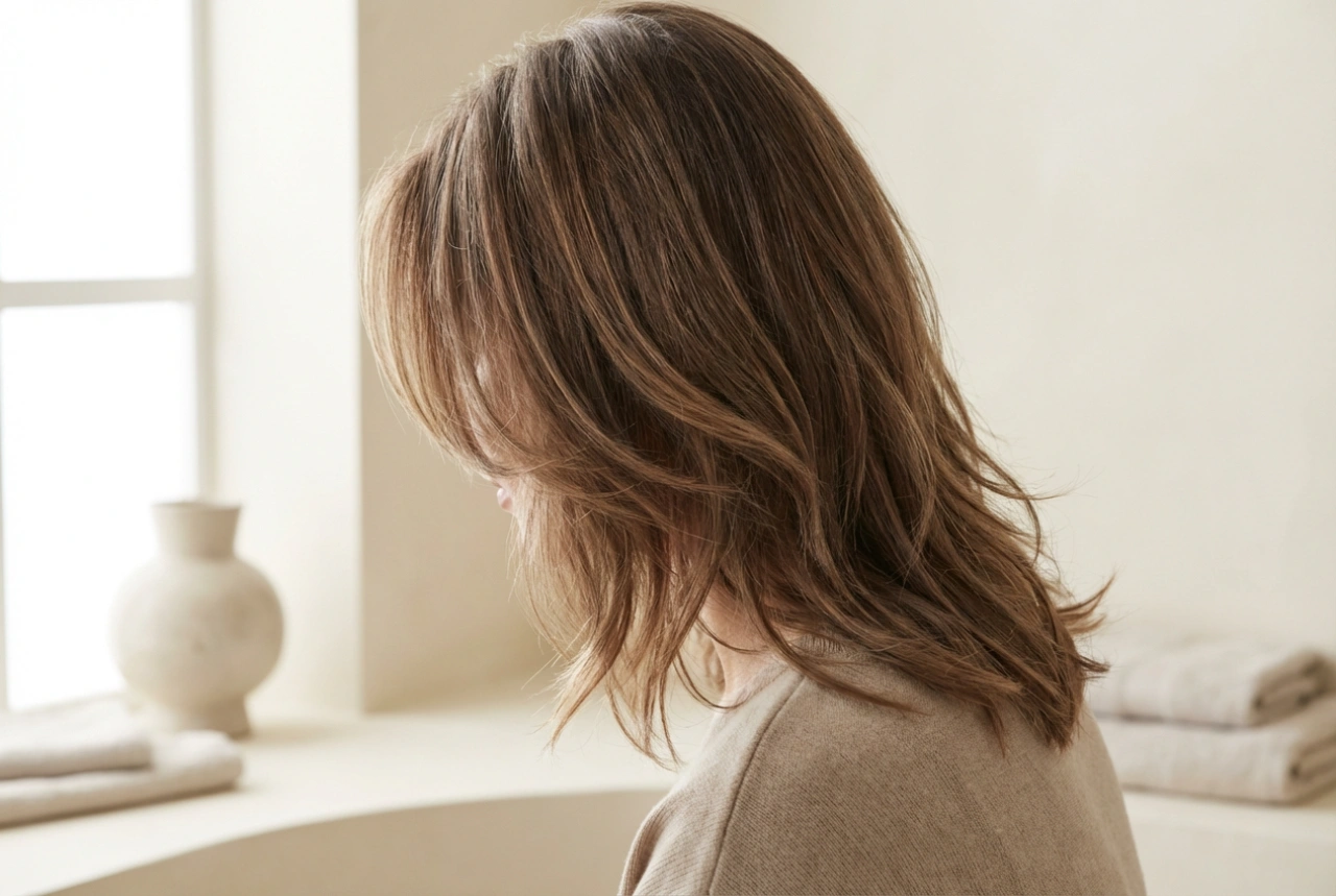 Stupňovitě sestříhané vlasy vpředu: jak zeštíhlit rysy a dodat lehkost