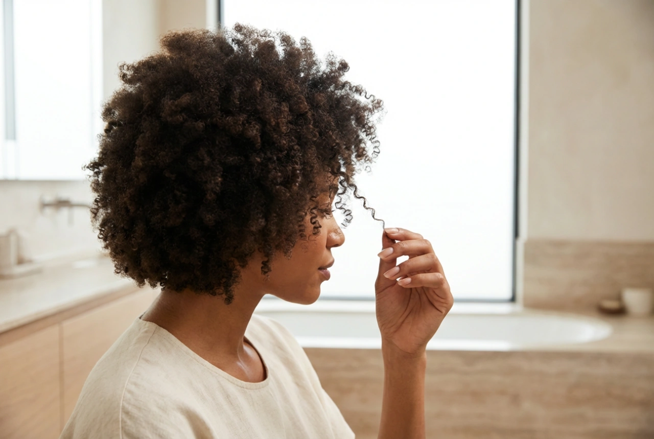 Afro účes: definice tvaru, hydratace a bezpečné zpevnění