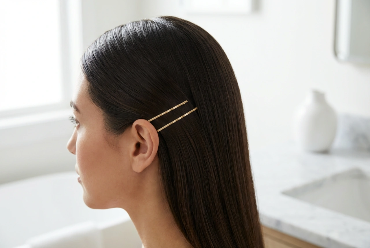 Dámský účes za ucho: elegantní styling s pinetkami a gelem