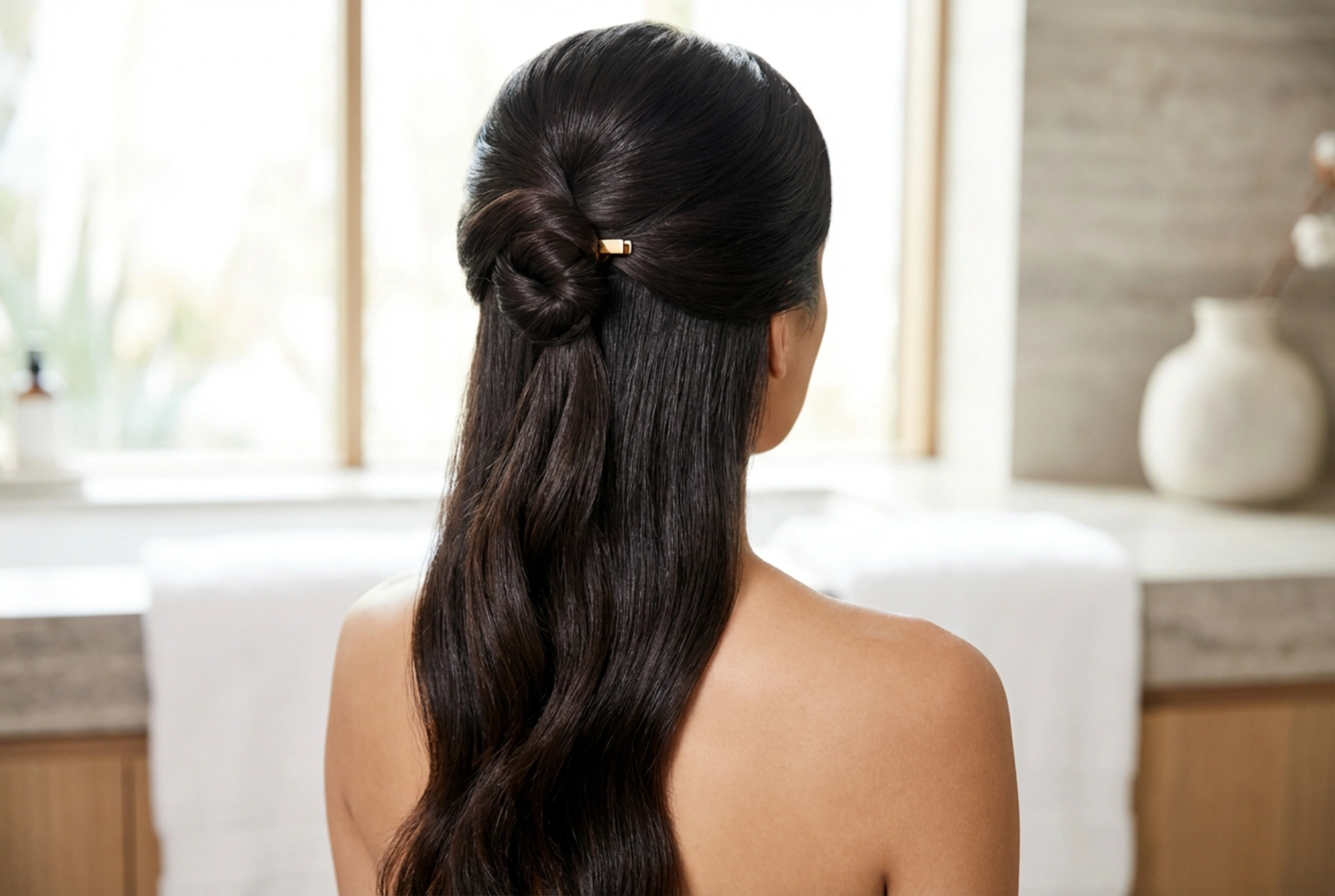 Elegantní účesy pro dlouhé vlasy: drdoly a zářivý lesk