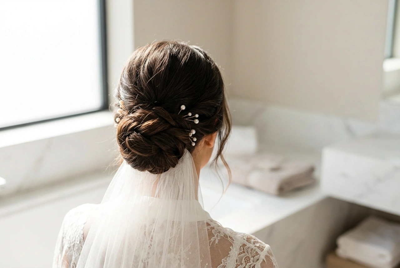 Svatební drdol: Elegantní účes krok za krokem s doplňky