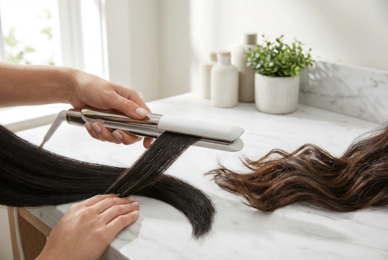Žehlička a kulma 2 v 1: jeden styling, dva efekty krok za krokem