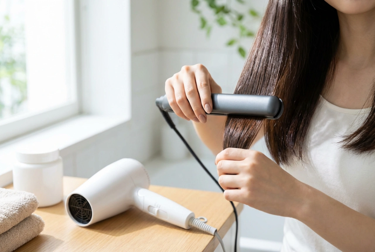 Fén a žehlička v duetu: plán stylingu pro zdravý lesk