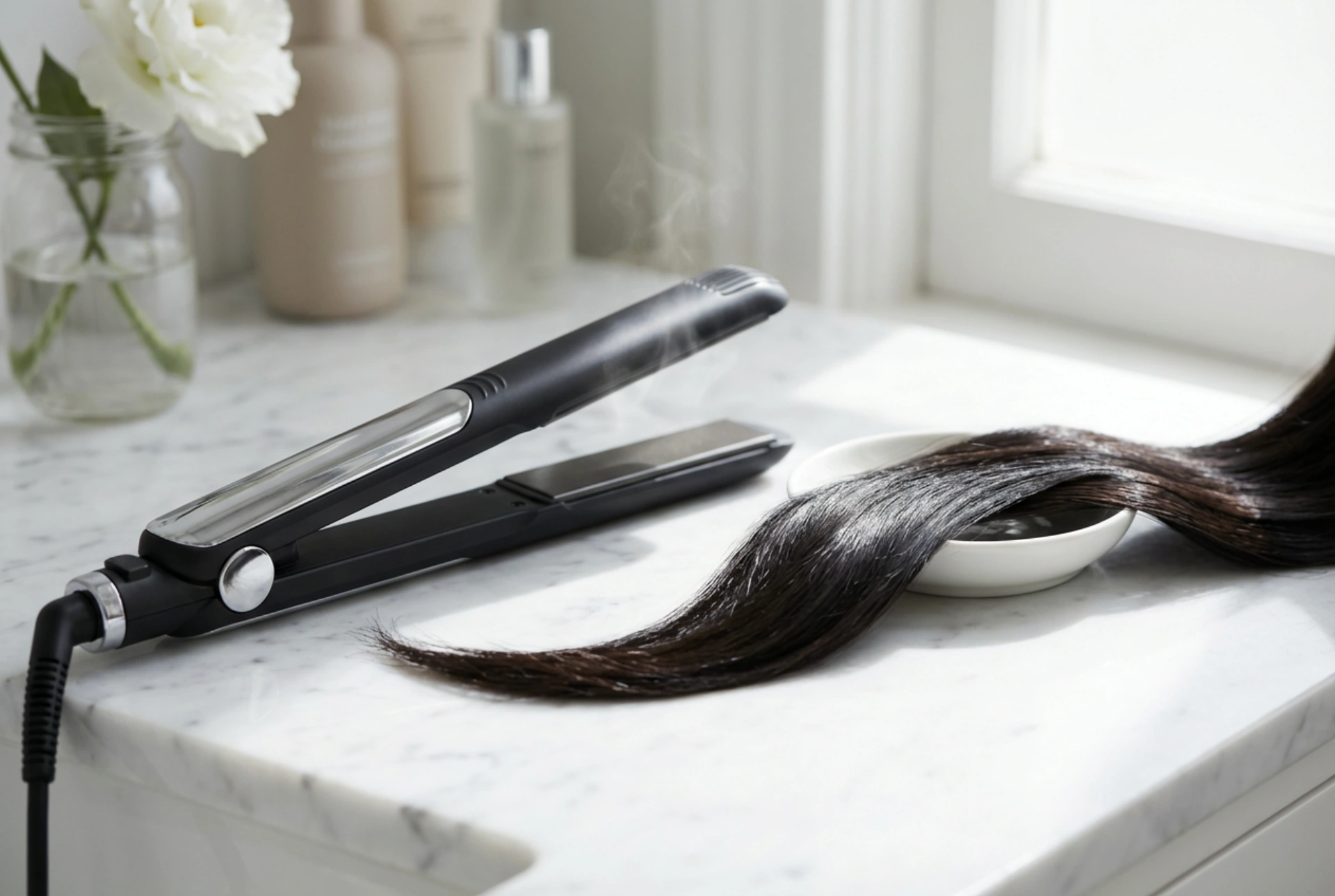 Žehlička na vlasy s keratinem a ionizací: hladkost, lesk a méně krepatění