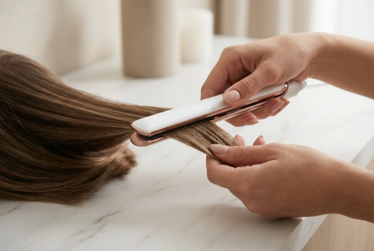 Malá žehlička na vlasy: precizní styling krátkých pramenů a ofiny