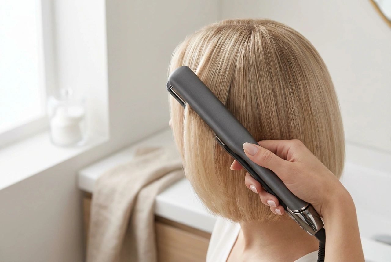 Malá žehlička na krátké vlasy: precizní rovnání u kořínků