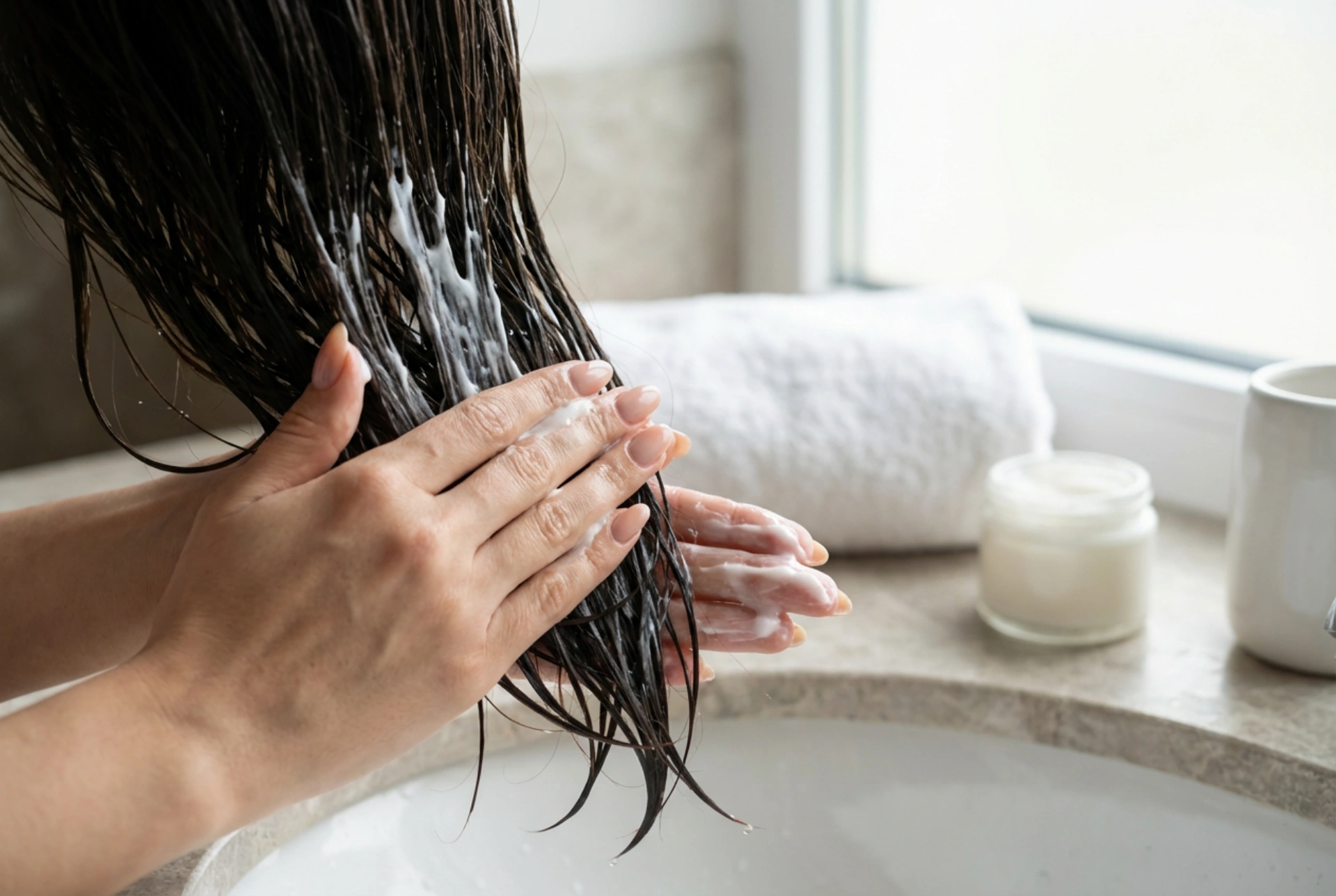 Maska na vlasy krok za krokem: aplikace, doba působení a oplachování