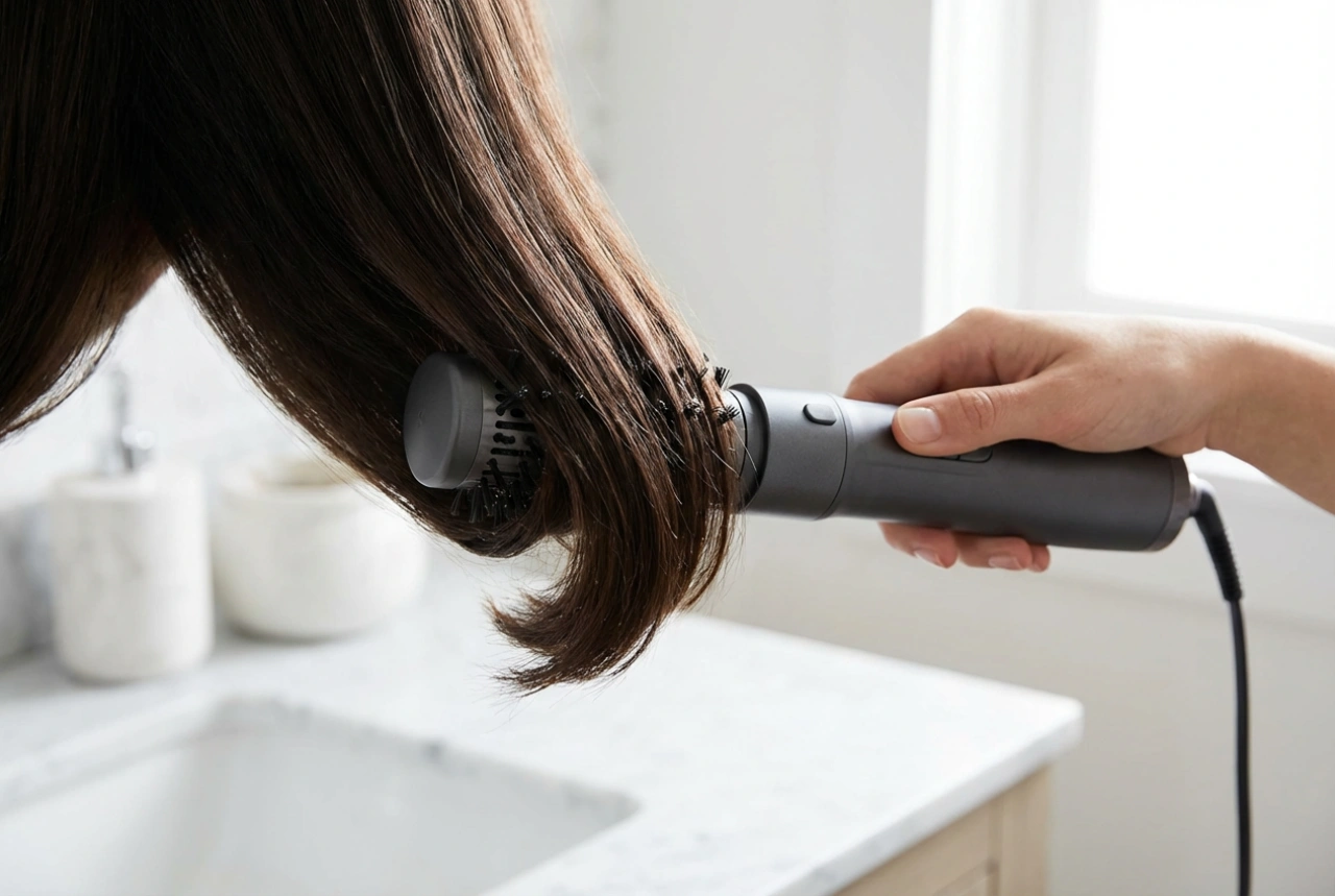 Rotační kulmofén s ionizací: hladké prameny a konečky