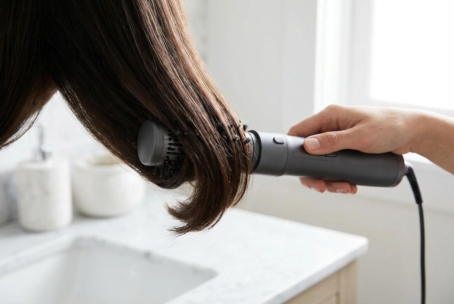 Rotační kulmofén s ionizací: hladké prameny a konečky