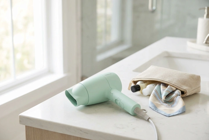 Malý fén s ionizací: Tipy pro cestování a bezpečné vysoušení vlasů