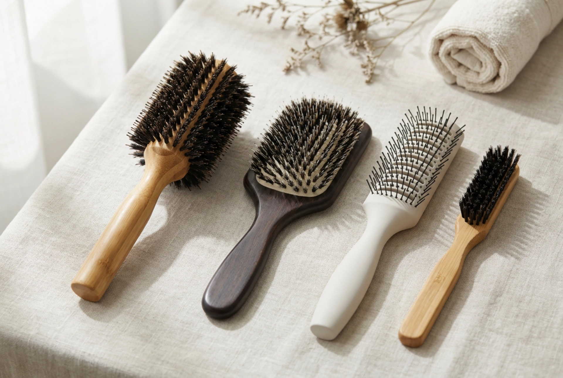 Profesionální kartáče na vlasy: výběr tvaru, průměru a štětin pro styling