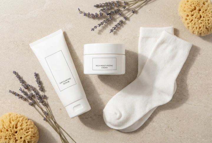 Denní rutina pro popraskané paty: peeling, krém a ponožky