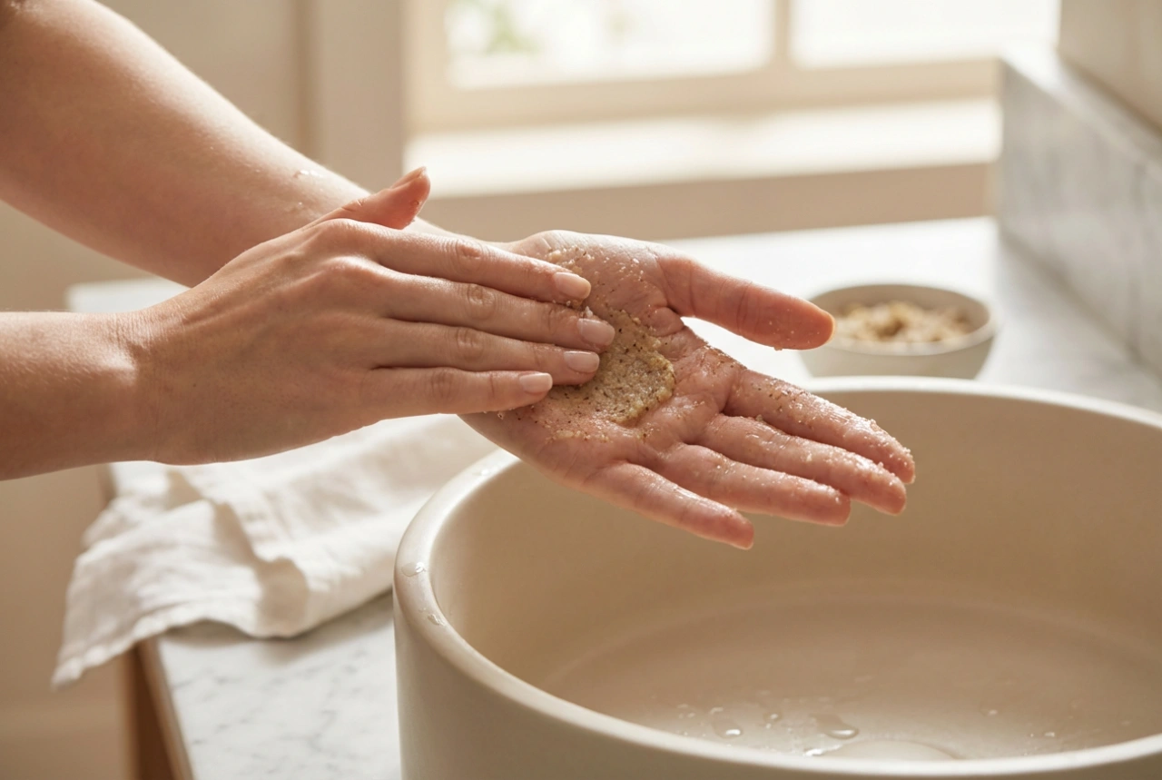 Rychlý peeling na ruce: domácí ingredience a technika masáže