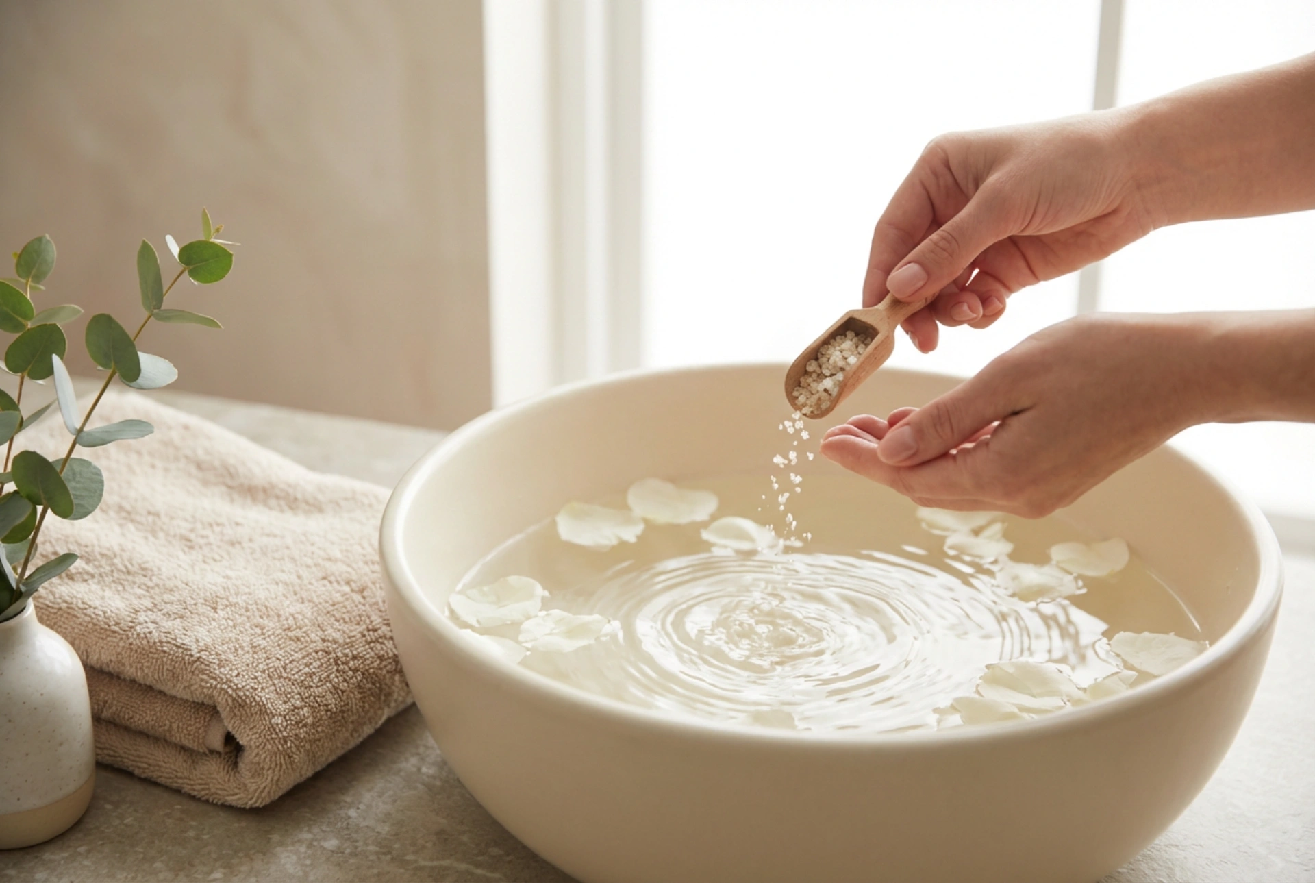 Sůl na nohy v domácím ošetření: příprava uklidňující koupele