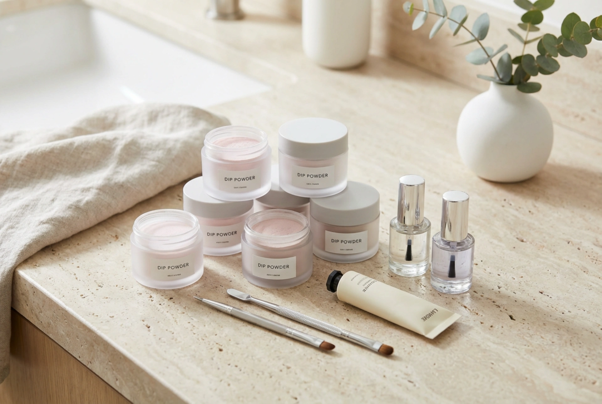 Sada na titanovou manikúru: obsah, aplikace dip powder a péče