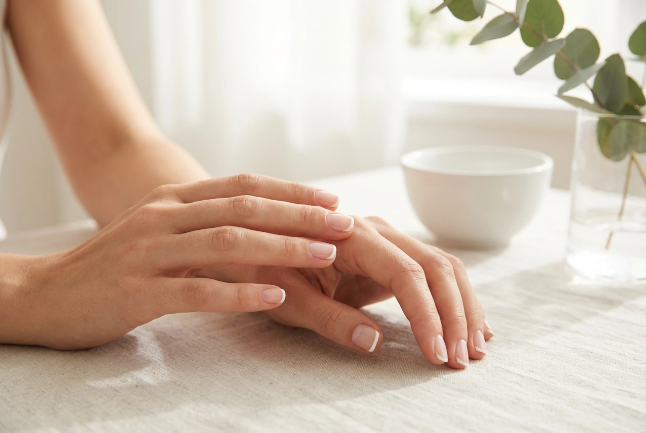 Francouzská manikúra na krátkých nehtech: optické prodloužení a tenká linka