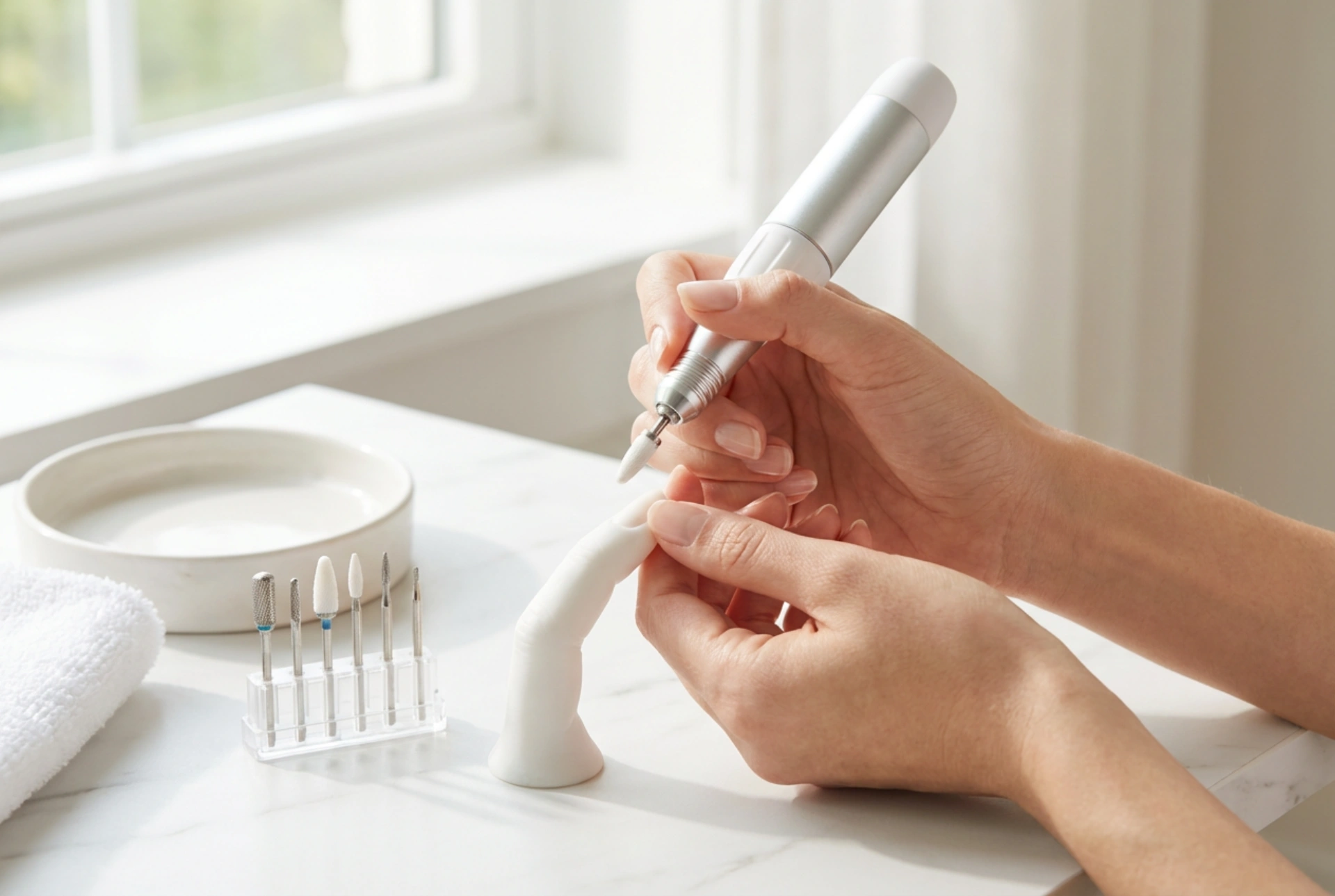 Startovací sada: Bruska na nehty, frézky a první cvičení