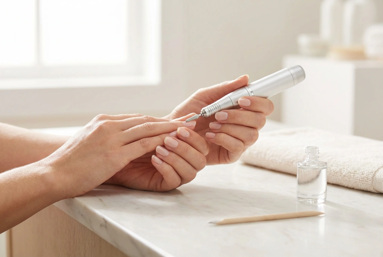 Frézka na nehty: Odstranění hybridní manikúry a příprava ploténky