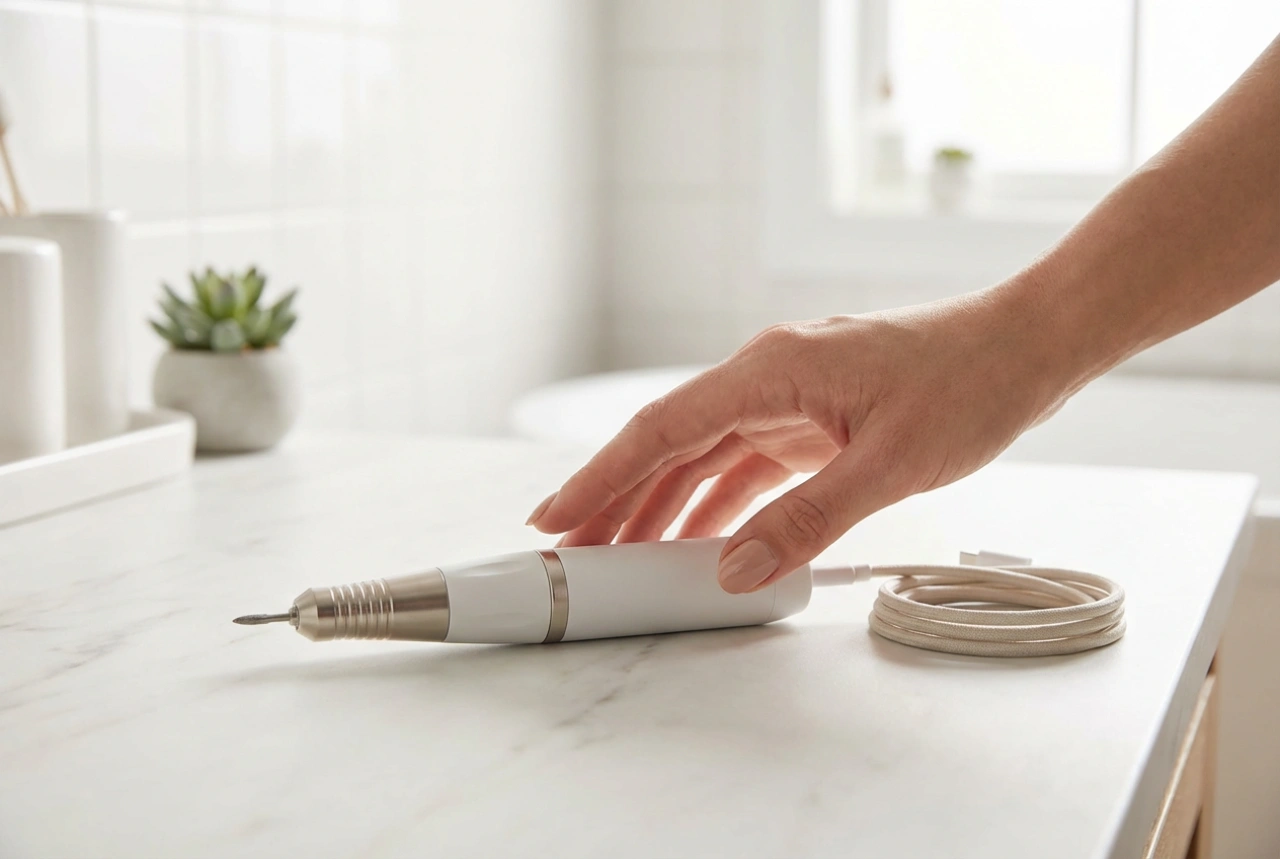Bezdrátová bruska na nehty: komfort při práci, nabíjení a hygiena