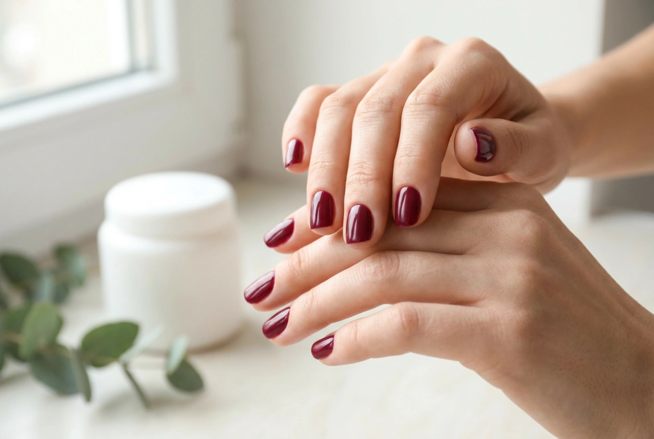 Vínové nehty: Krátké stylizace, které zeštíhlují ruku