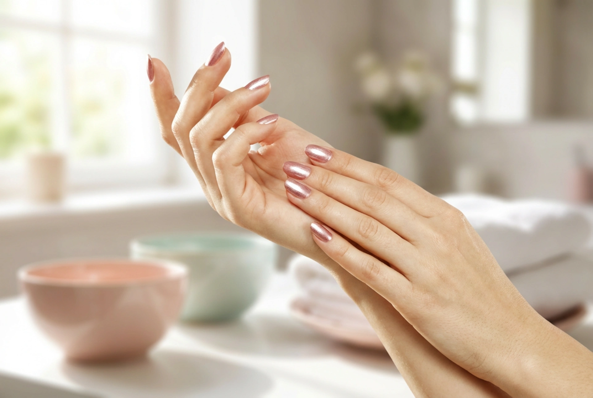 Růžovo-zlaté nehty: jak dosáhnout elegantního efektu v několika krocích