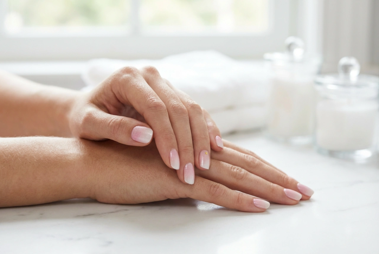 Růžovo-bílé nehty: baby boomer, francouzská manikúra a jemné zdobení