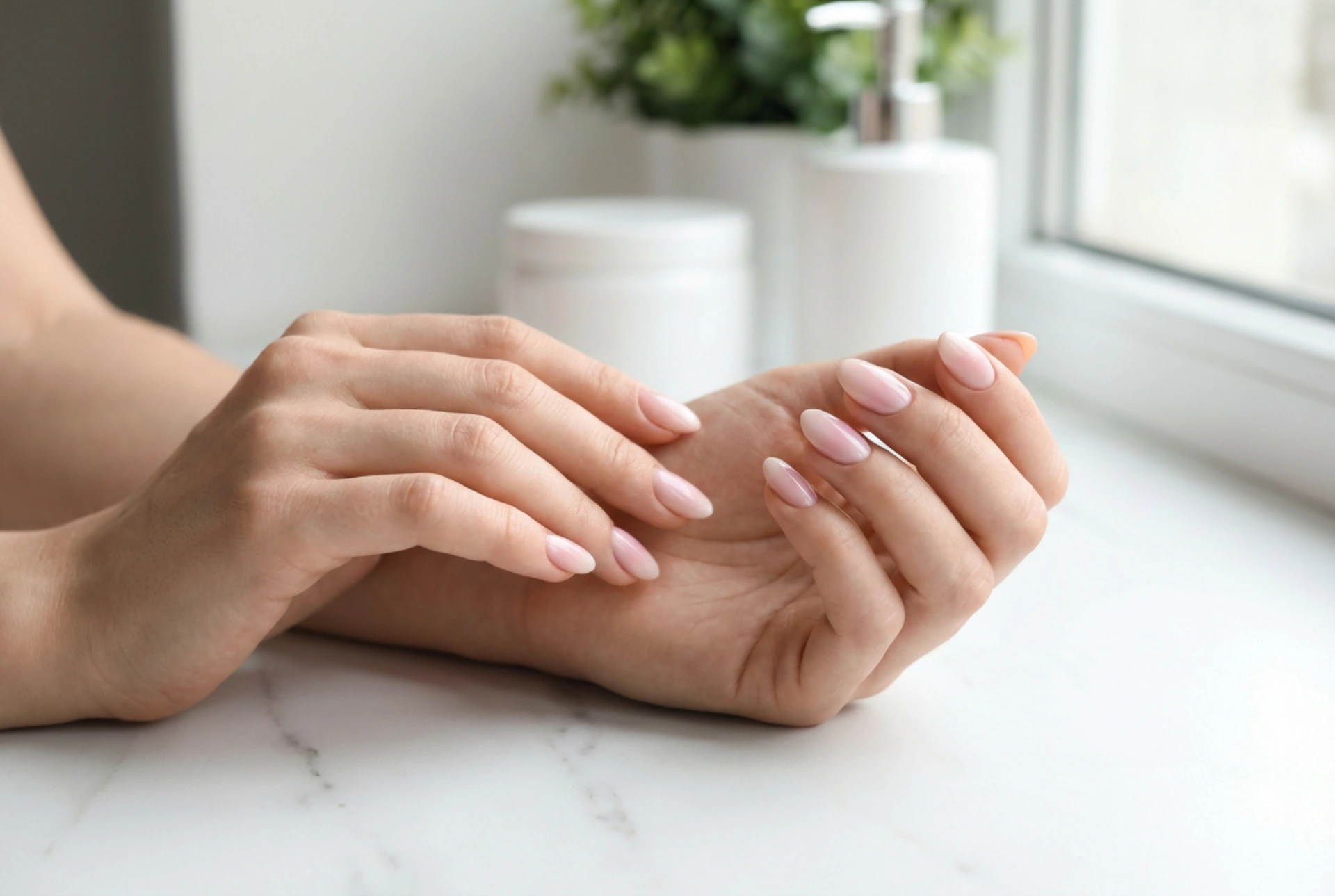 Světlé ombre nehty: jemný gradient v pastelových a nude tónech