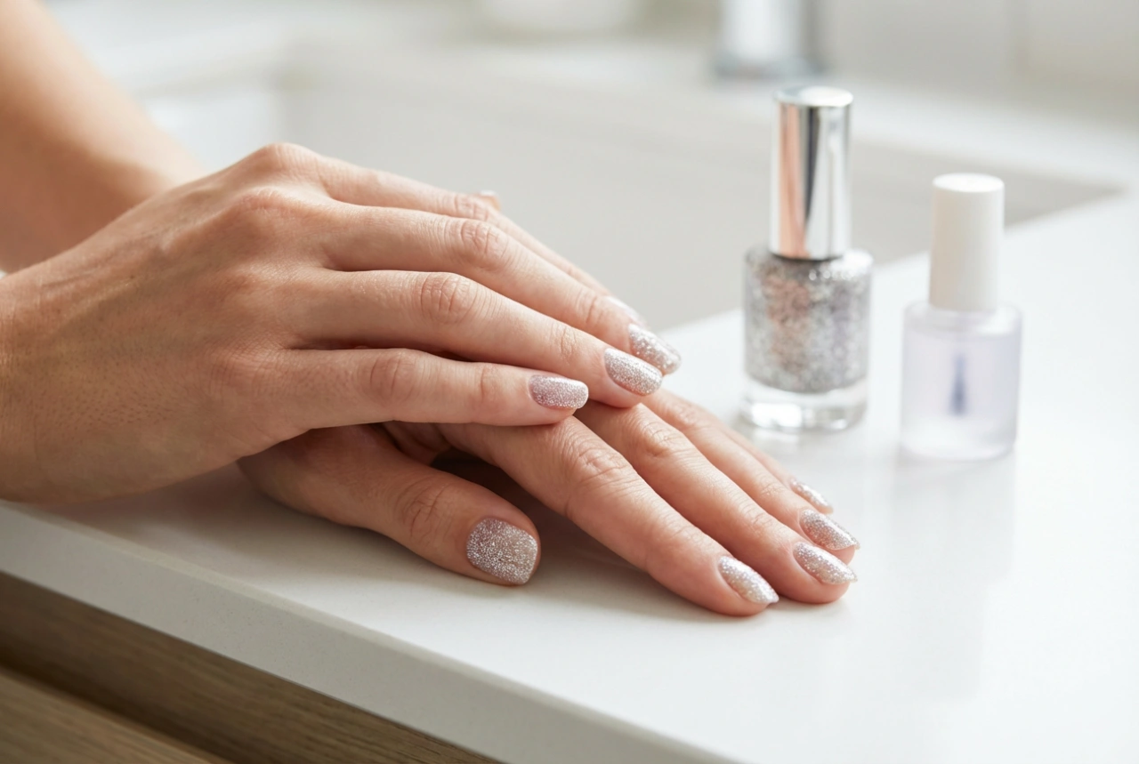 Třpytivé gel laky: Rovnoměrná aplikace a vyhlazení povrchu