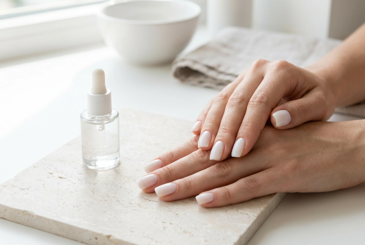 Mléčná hybridní manikúra: Přirozený efekt milky nails krok za krokem