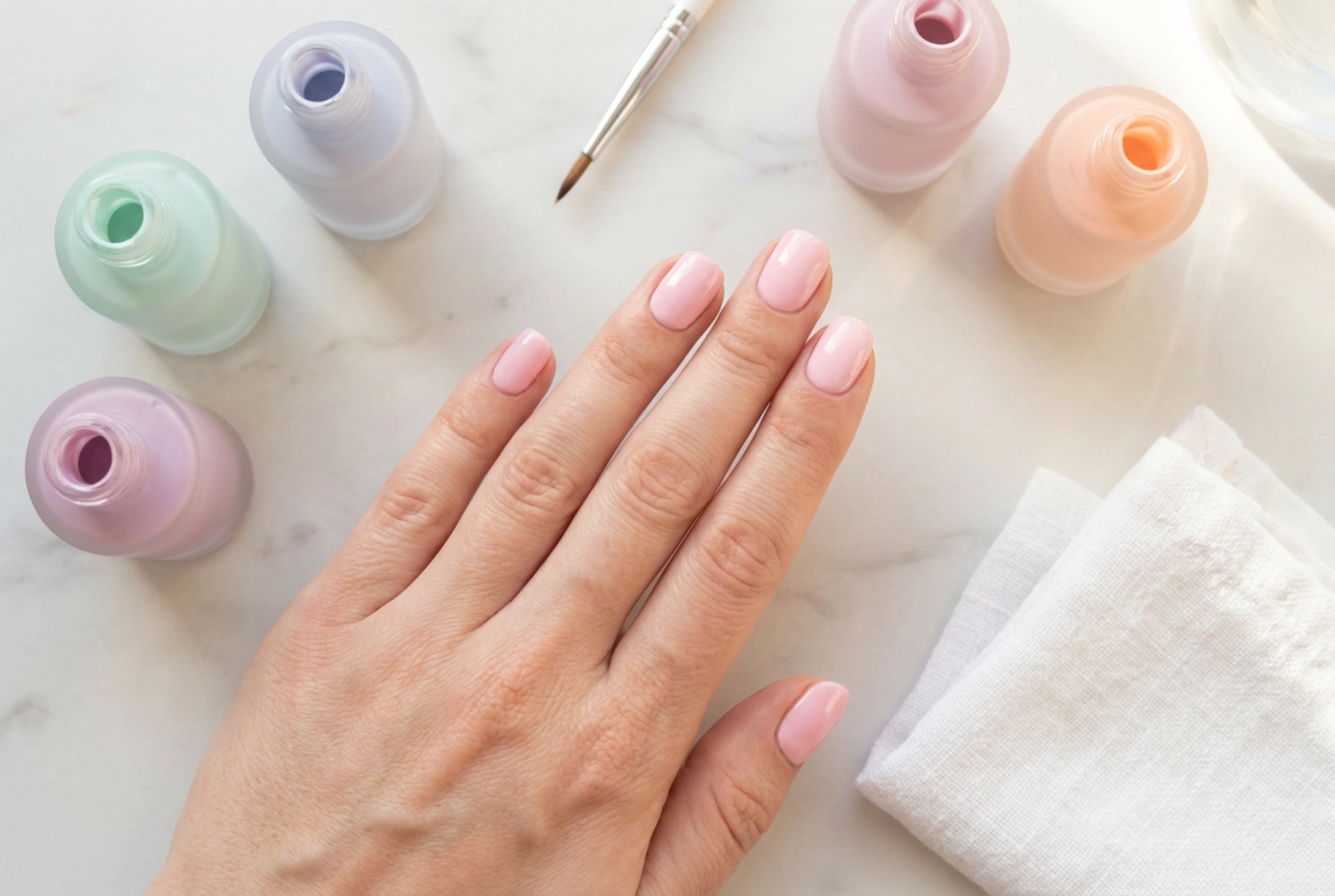 Pastelové hybridní laky bez šmouh: báze, krytí a výběr odstínu