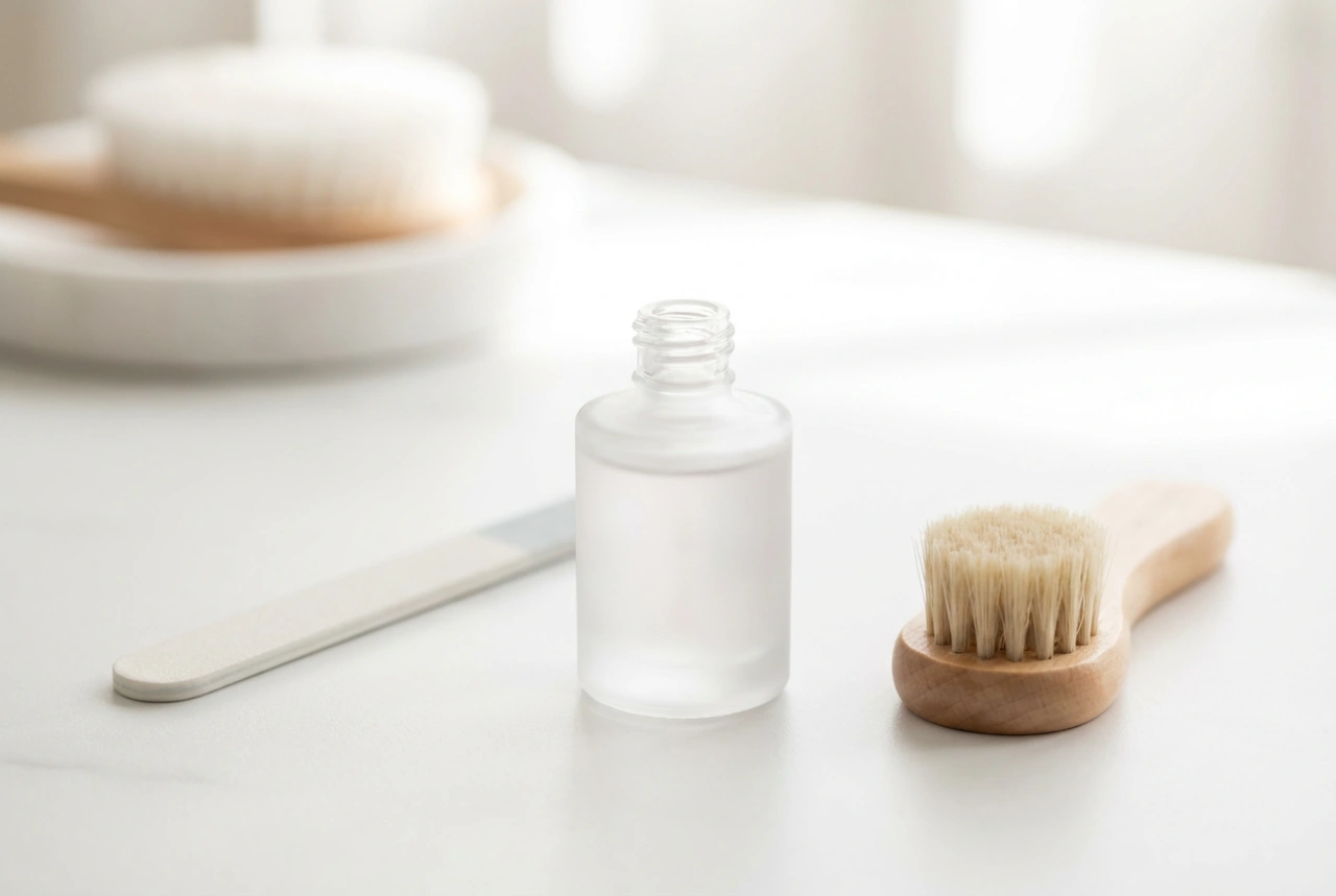 Proteinová báze na nehty: posílení, aplikace a pilování přebytku