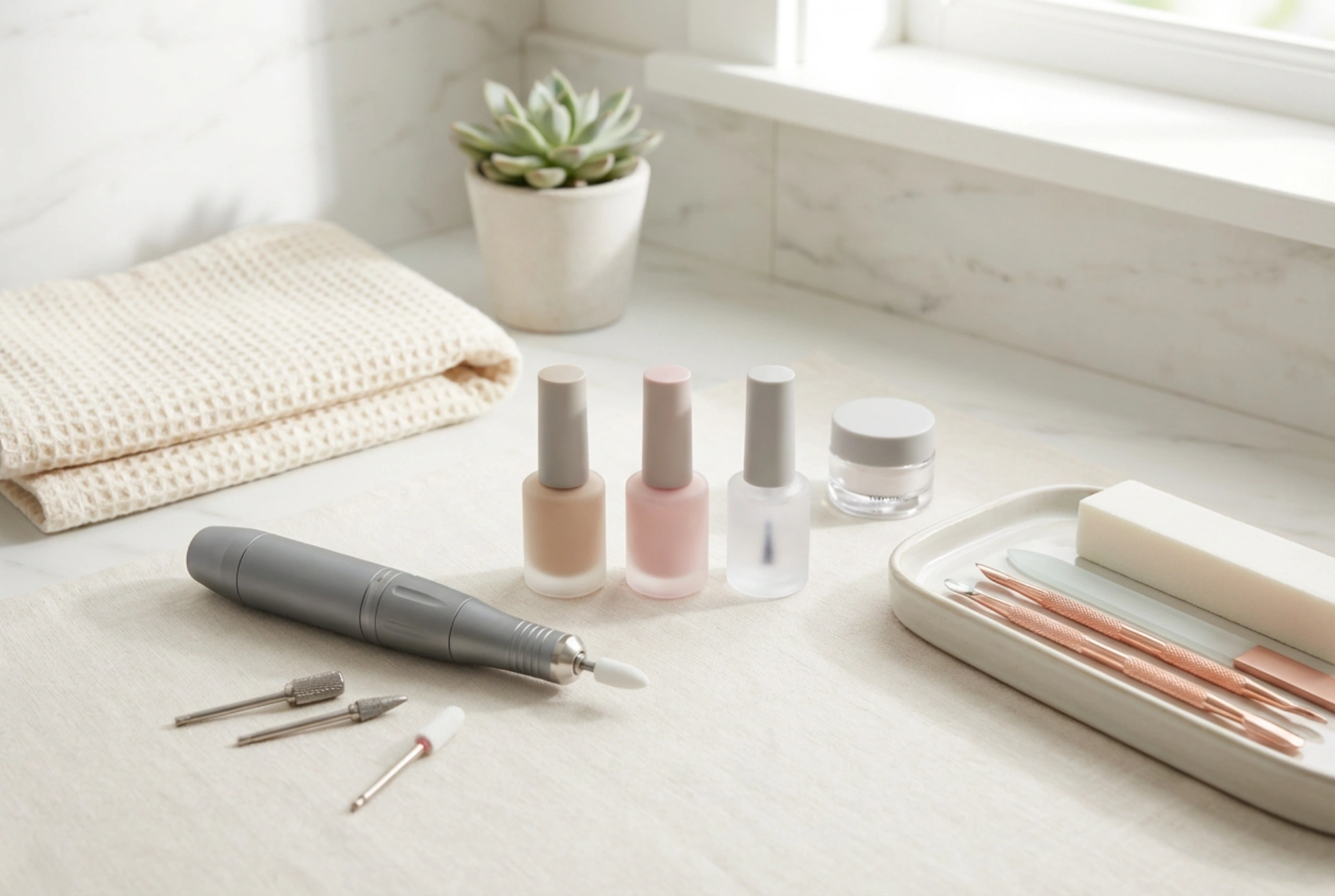 Sada na gel lak s bruskou: startovací set a ergonomie práce