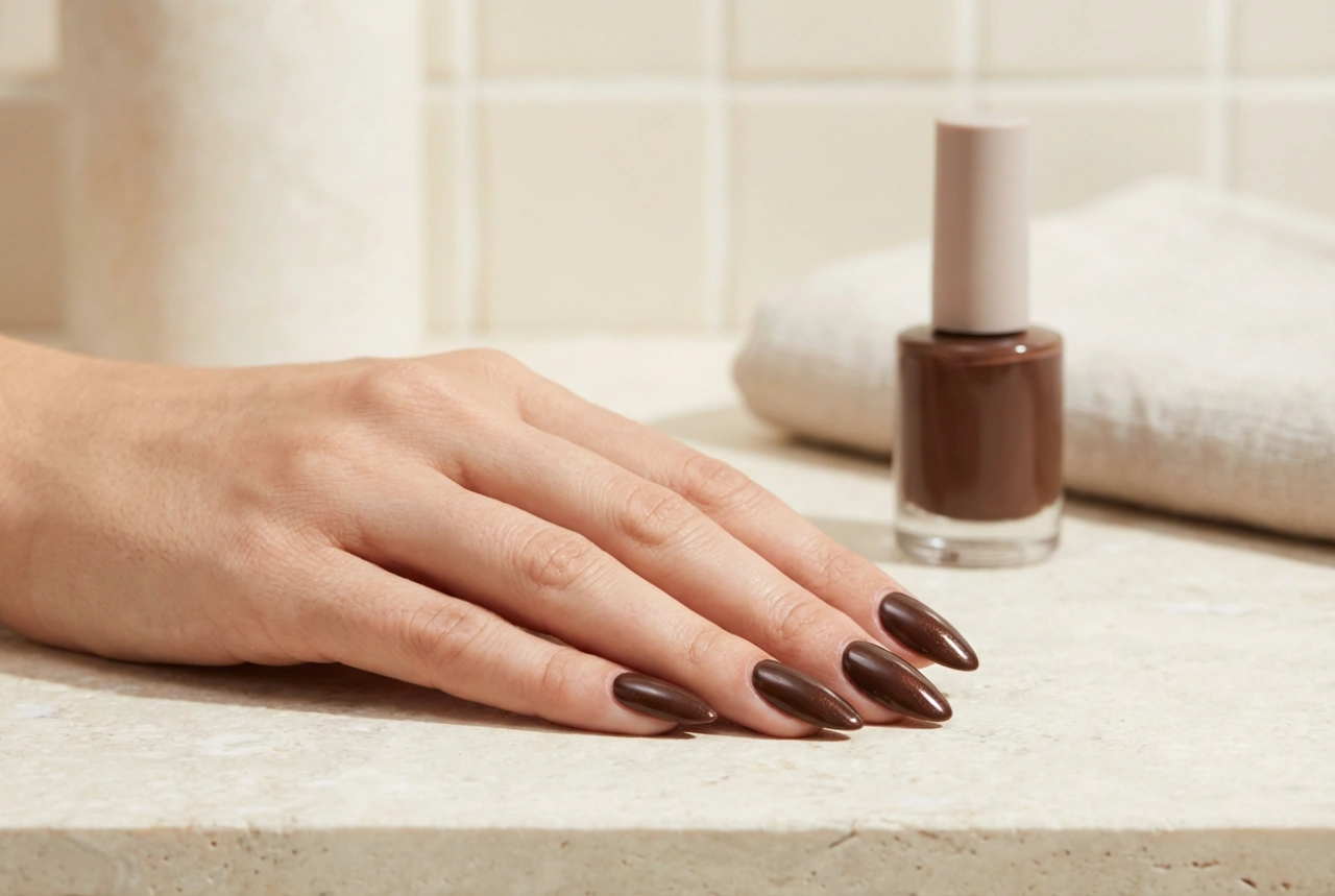 Hnědý lak na nehty: jak vybrat odstín a dosáhnout lesku