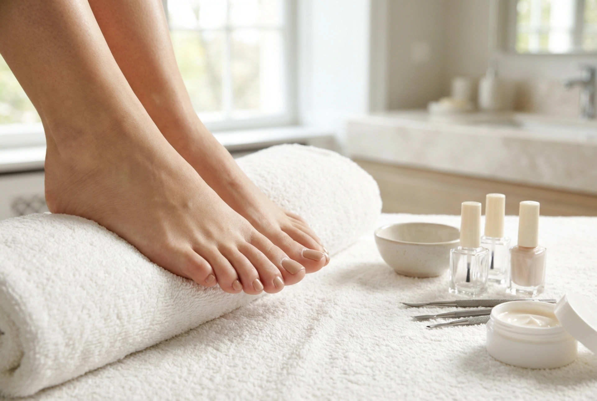 Hybridní pedikúra krok za krokem: příprava, lakování a top coat