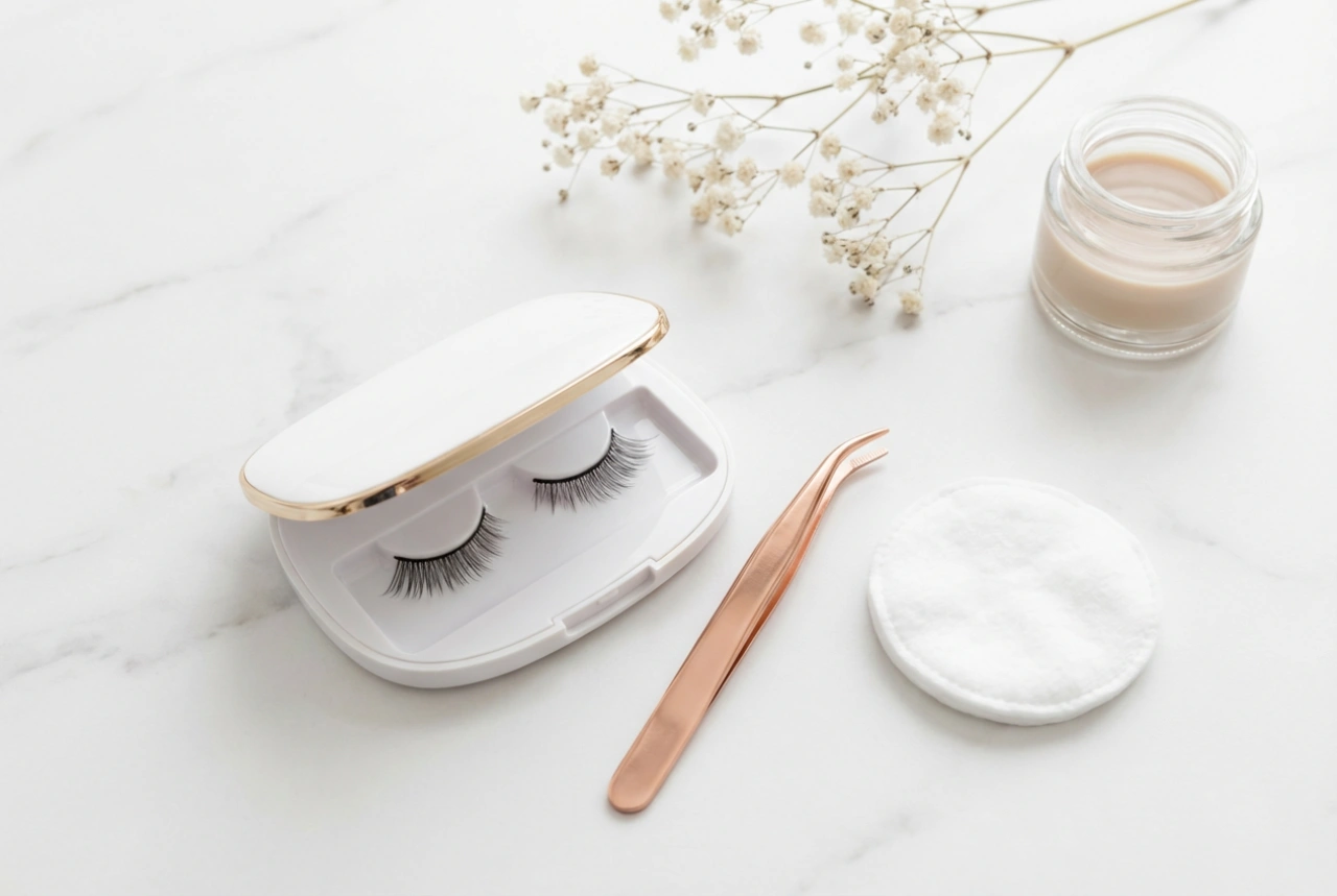 Magnetické řasy bez oční linky: aplikace, přizpůsobení, péče