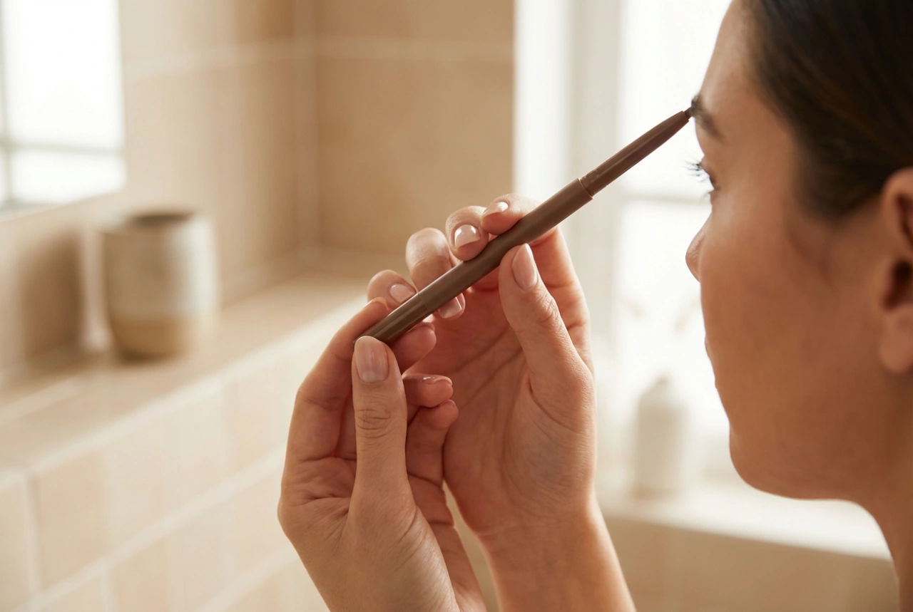 Tužka na obočí: přirozený efekt krok za krokem