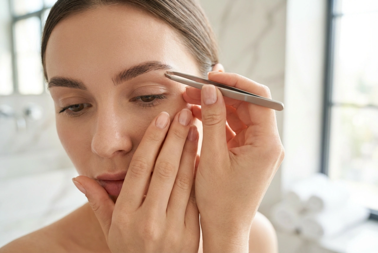 Vytrhávání obočí pinzetou: jak omezit bolest a zachovat symetrii